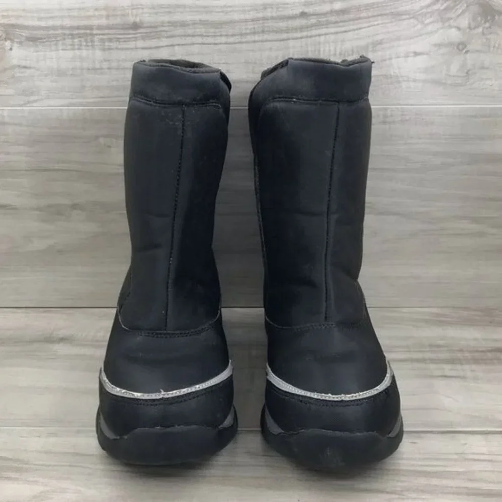 Lands End Boots Youth 5 Black Snow Winter Hook and Loop